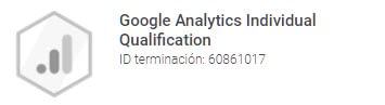 Certificado Google Analytics